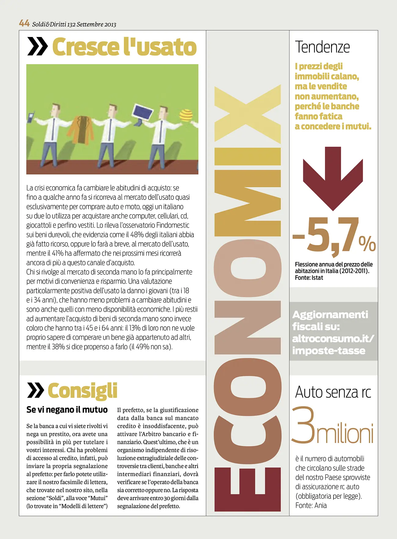 Carrera, impaginazione magazine Soldi&Diritti per Altroconsumo