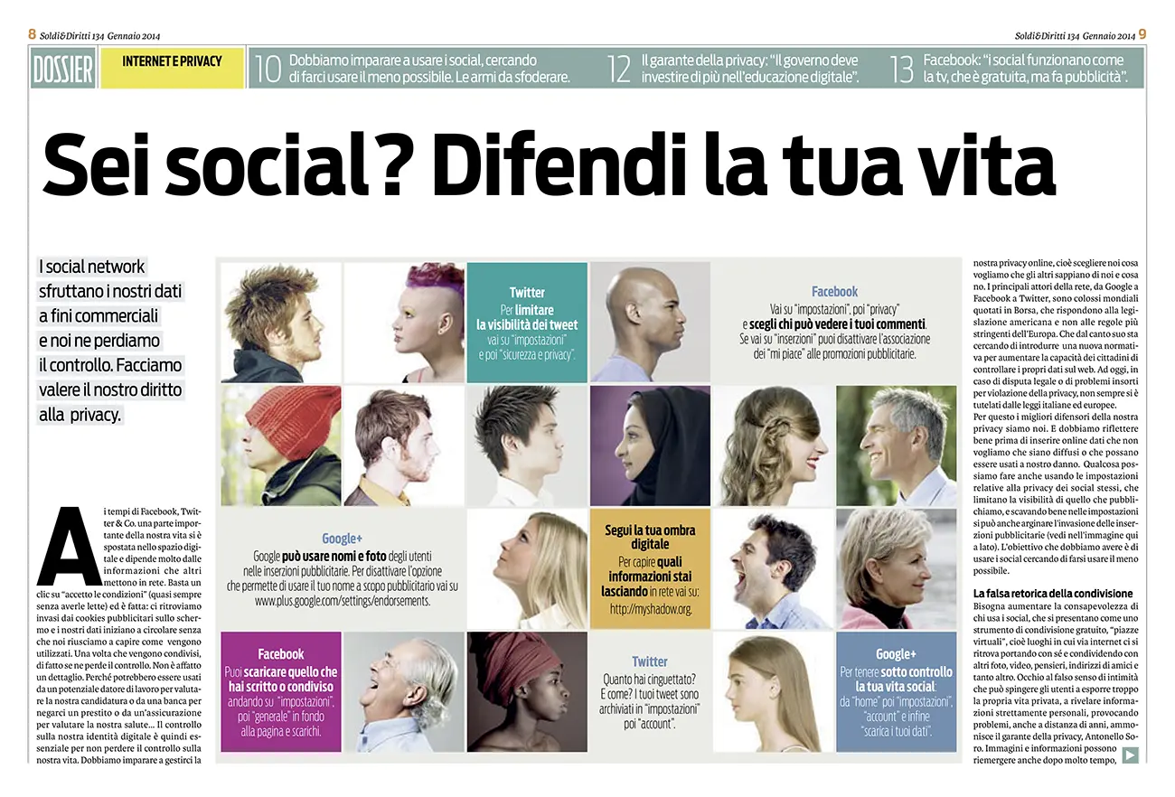 Carrera, impaginazione magazine Soldi&Diritti per Altroconsumo