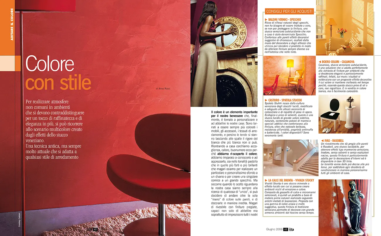 Carrera, impaginazione magazine IXA, idee per abitare, per Tecniche Nuove